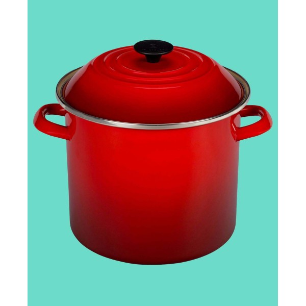 10 Quart Enamel on Steel Stock Pot with Lid