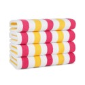 Beach Towel (4-Pack, 30x70 in.), Soft Ringspun Cotton, Alternating Stripe Colors, Oversized Pool Towel