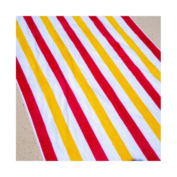 Beach Towel (4-Pack, 30x70 in.), Soft Ringspun Cotton, Alternating Stripe Colors, Oversized Pool Towel