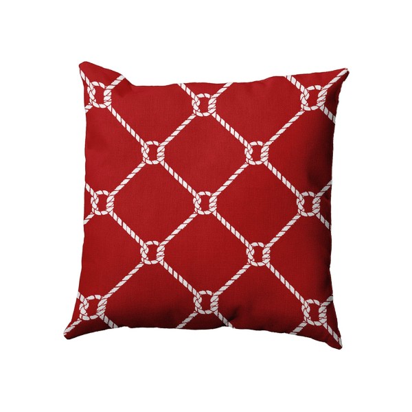 16 Inch Red Decorative Nautical Throw Pillow