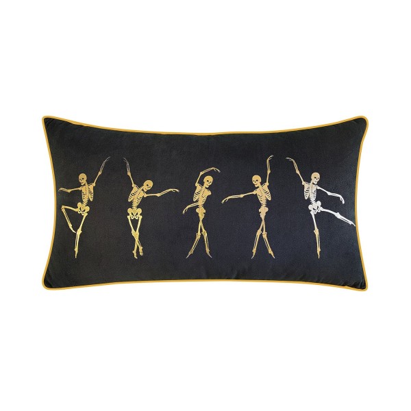 Velvet Dancing Skeletons Decorative Throw Pillow, 14