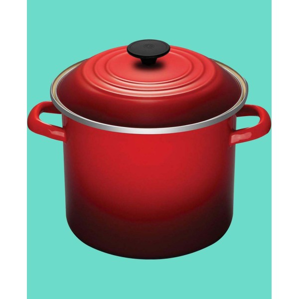 Enamel-Coated 8-Quart Steel Stockpot with Lid