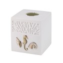 White Coral & Shells Resin Tissue Box Cover