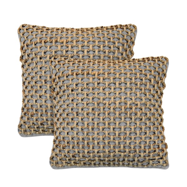 Jute Decorative Pillows 2 Piece Set, 20