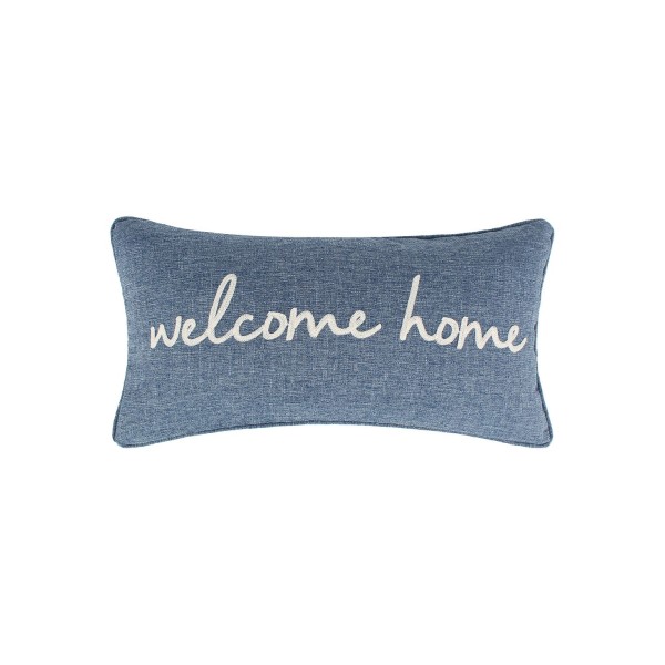 Welcome Home Embroidered Decorative Pillow, 24