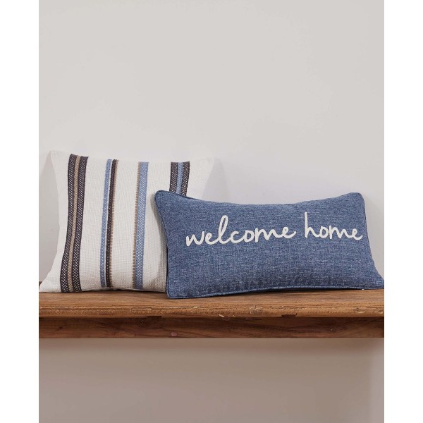 Welcome Home Embroidered Decorative Pillow, 24