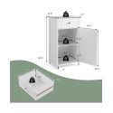 Floor Storage Cabinet Bathroom Organizer Cupboard Drawer Shelf Bath Towel