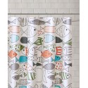 Printed Cotton Shower Curtain, 72